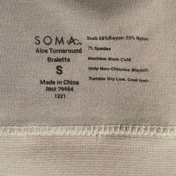 Soma Seamless Aloe Turnaround Bralette Size Small NWT - Picture 4 of 7